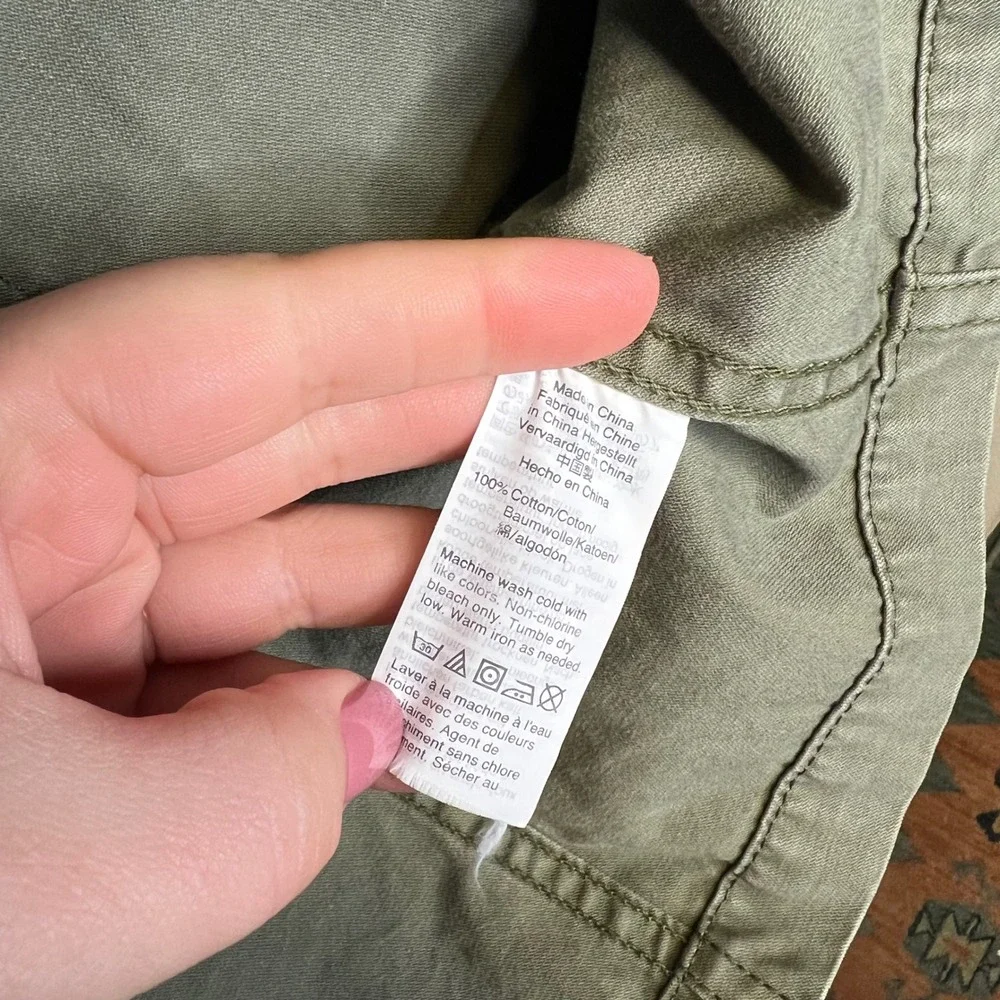 Madewell Fleet Jacket‎ Army Green Cotton Utility Field Jacket Hidden Hood XS